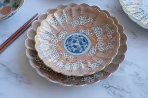 Rinkurou Kiln Hasami Porcelain Gold Sakura Plate