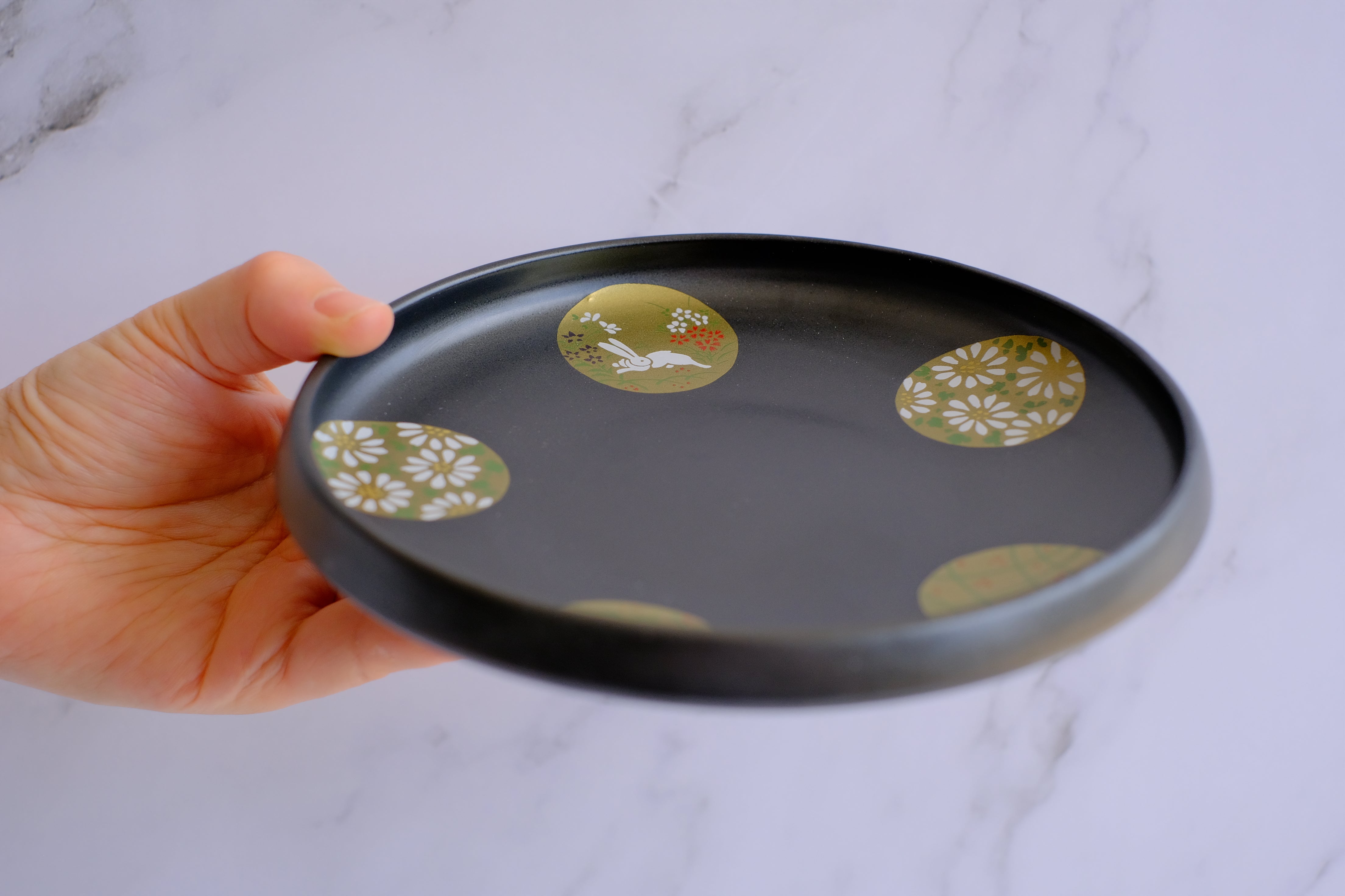 Charcoal Marumon Mukouzuke Serving Plate