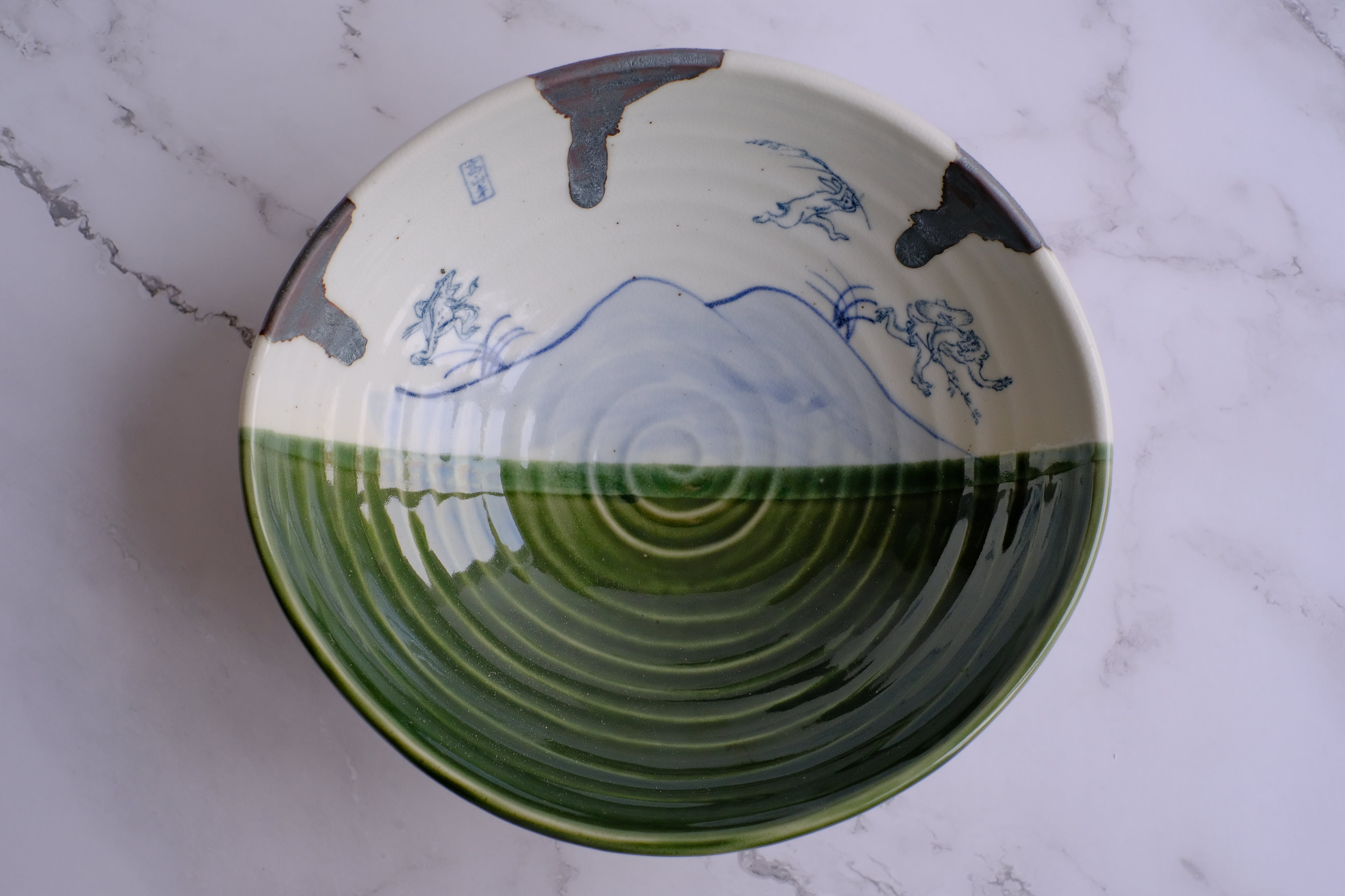 Oribe Tawami Bowl - Special Edition Kozan-ji Choju-giga
