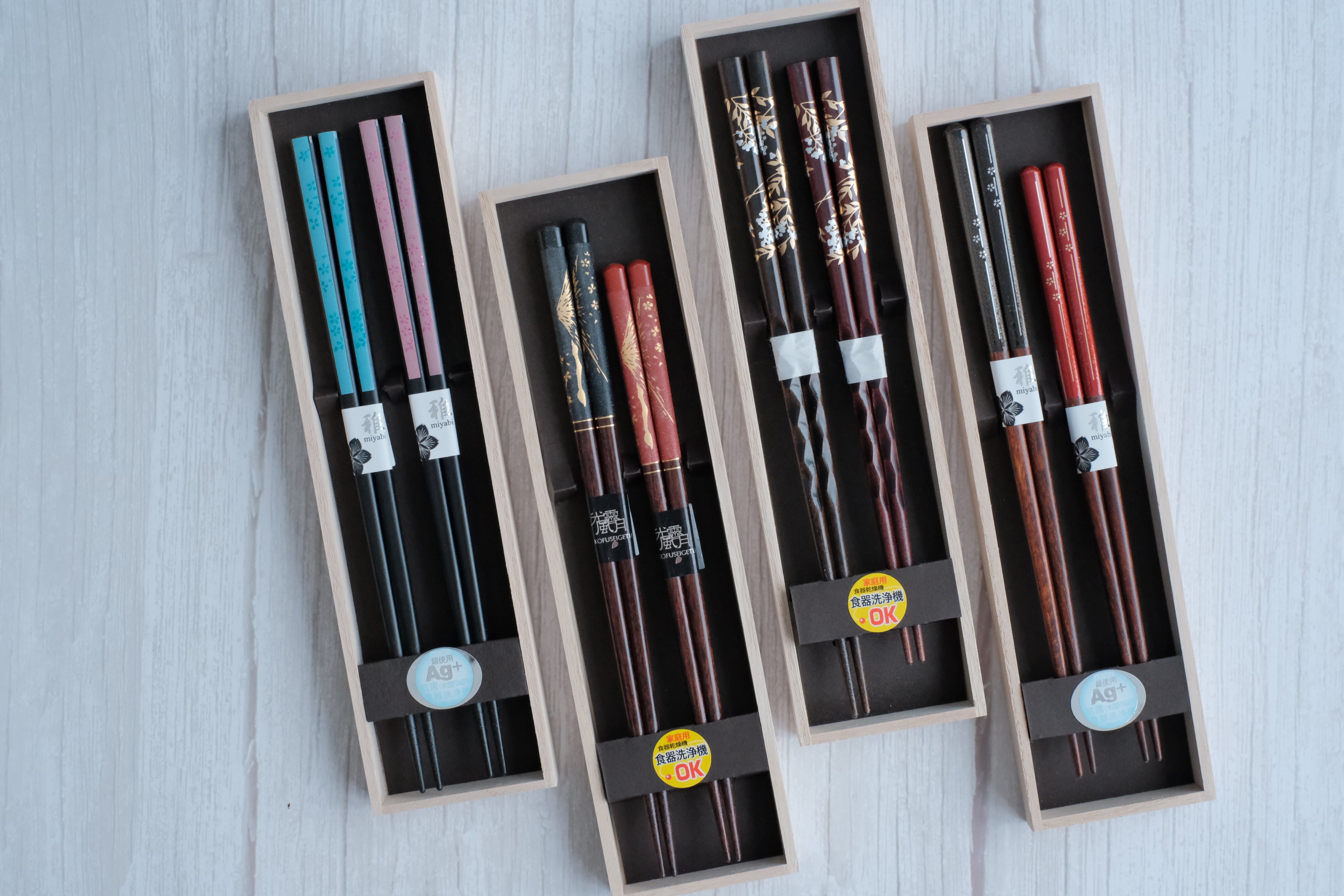 Premium Natural Wood His & Hers Chopsticks Set in Paulownia Gift Box