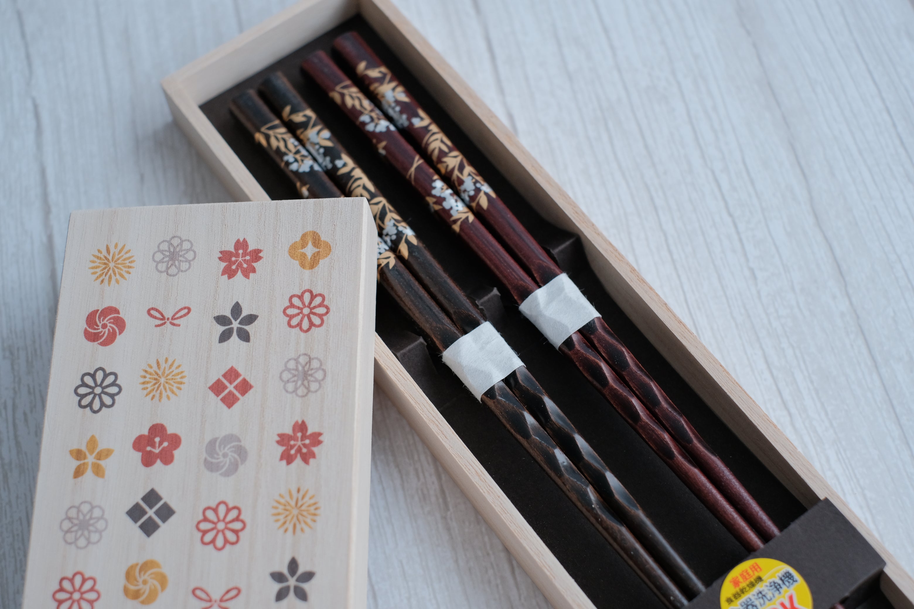 Premium Natural Wood His & Hers Chopsticks Set in Paulownia Gift Box