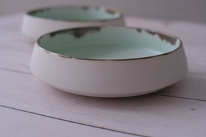 Platinum Mint White Kittate Serving Bowl