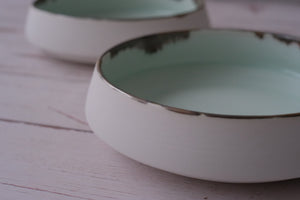 Platinum Mint White Kittate Serving Bowl