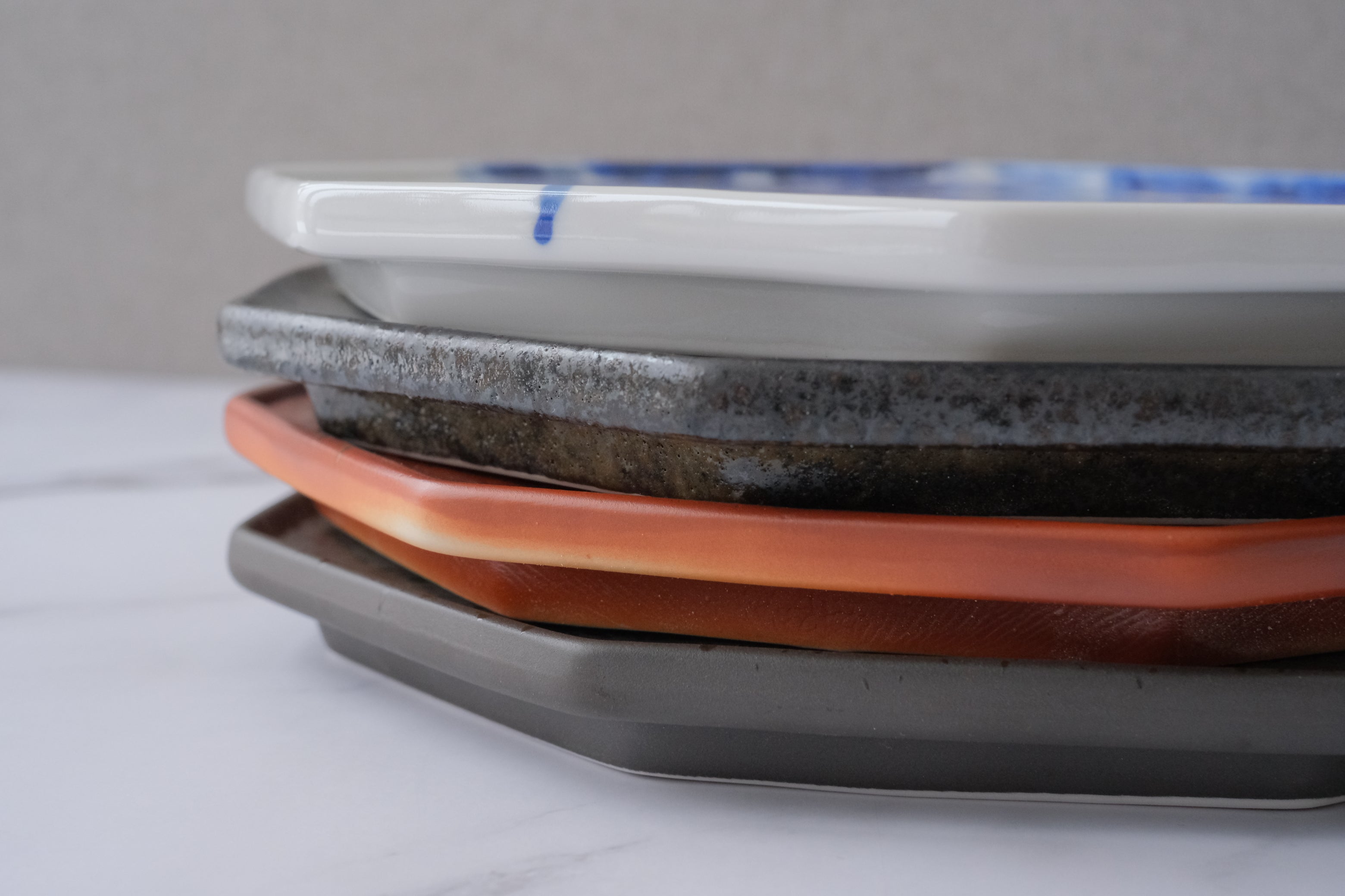 Minoyaki Textured Octagon Flat Serving Plate