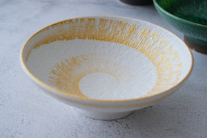 Gold Glazed Crystal Tochiri High Neck Mukouzuke Serving Bowl