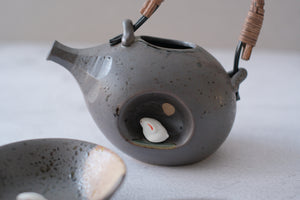 Hasami Porcelain Iron Glaze Usagi Moonwatch Sake Set
