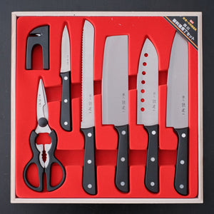 Kenichi x Tamahashi 7 Piece Cuisine Knife Set with Knife Sharpener