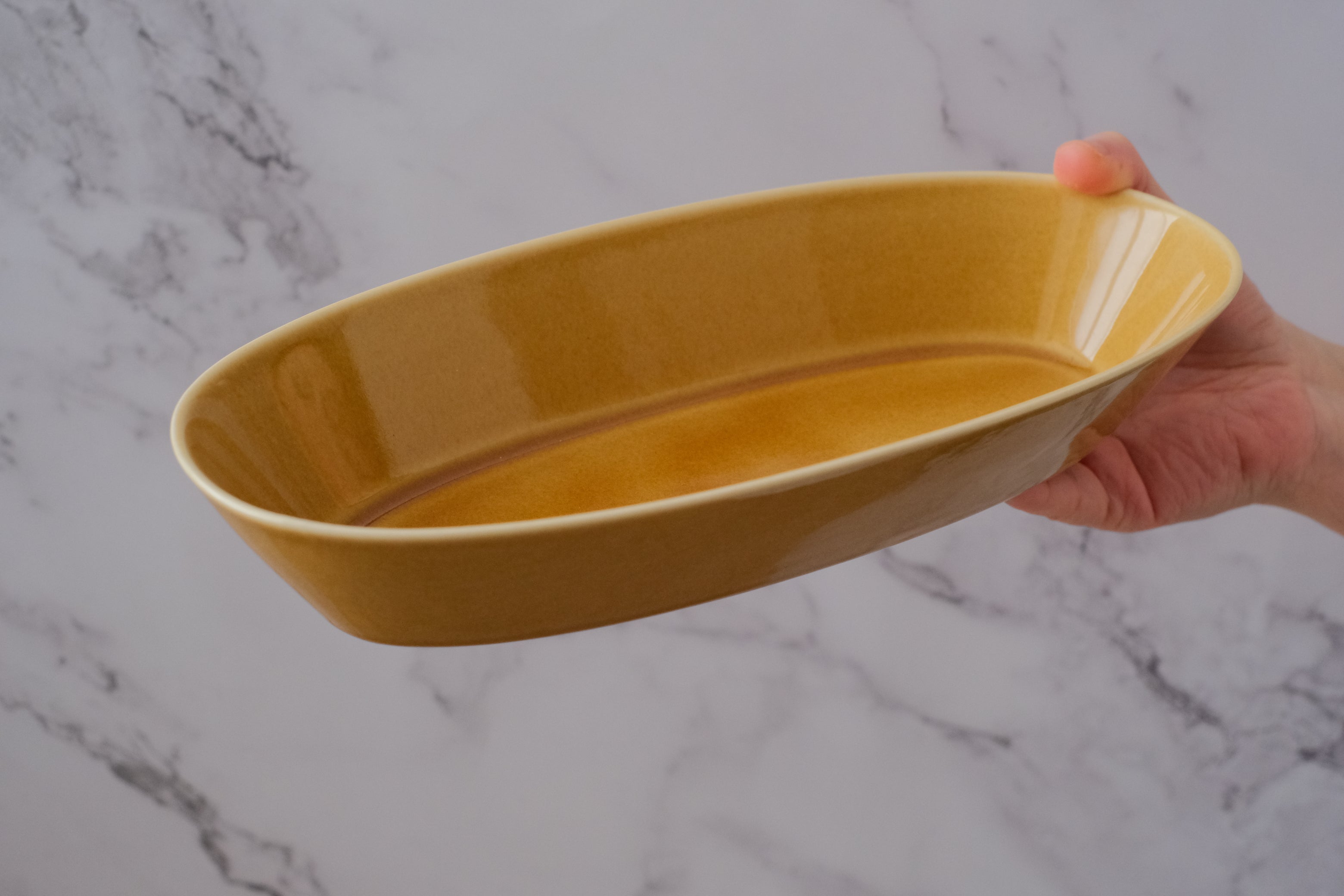 Miyama Mizu Mizu Minoyaki 9" Oval Poisson Dish by Rina Ono