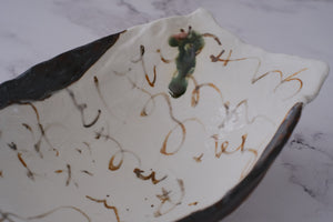 Shinoyaki Free Edge Boat Shaped Mukouzuke Serving Bowl
