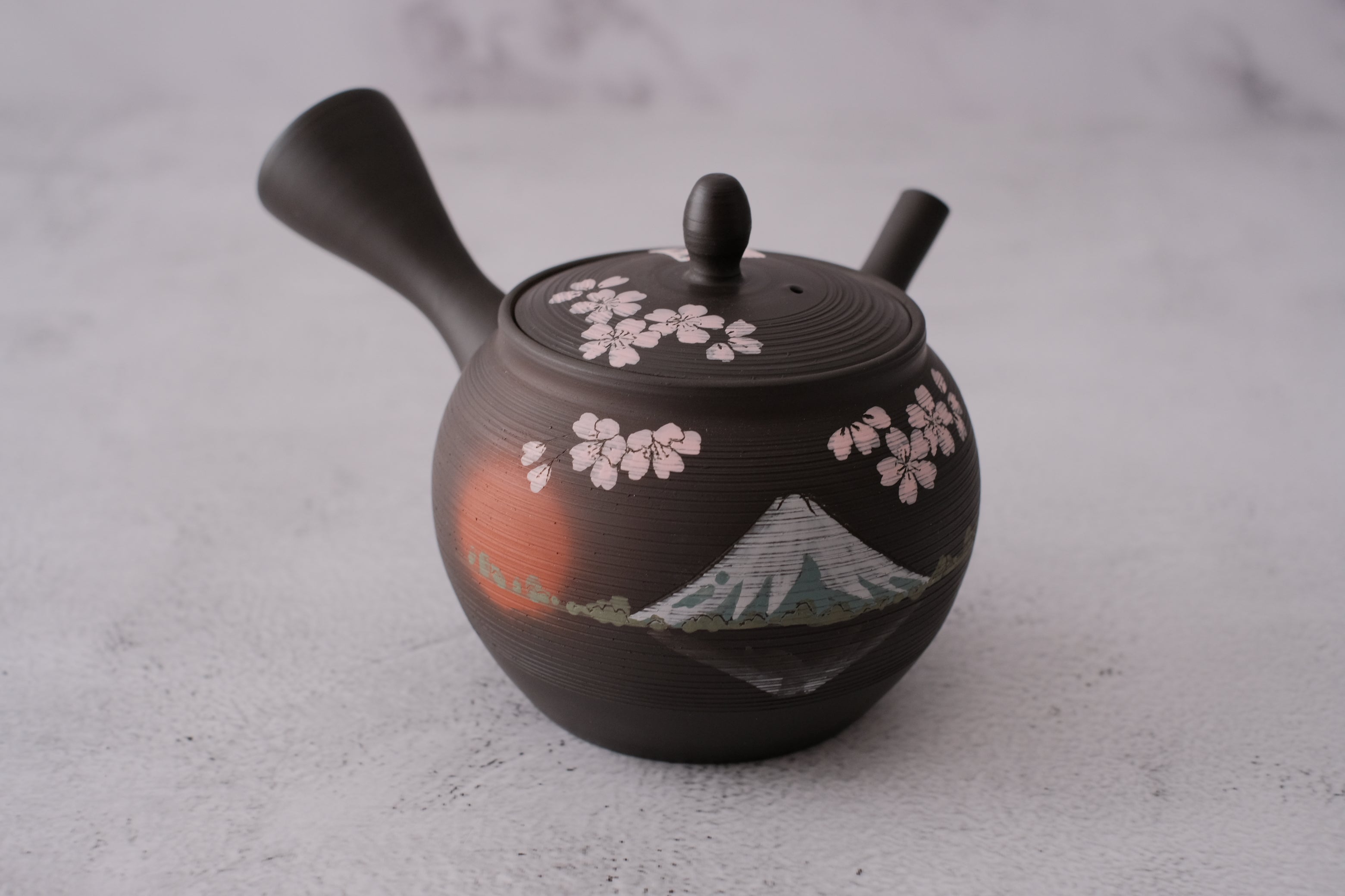 Tokoname Works Sunset Fuji Artisan Red Clay Teapot