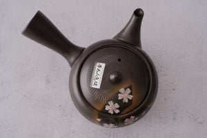 Tokoname Works Hiramaru Sakura Red Clay Teapot