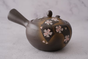 Tokoname Works Hiramaru Sakura Red Clay Teapot