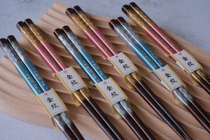 Premium Natural Wood Silverado Sakura His & Hers Chopsticks Set