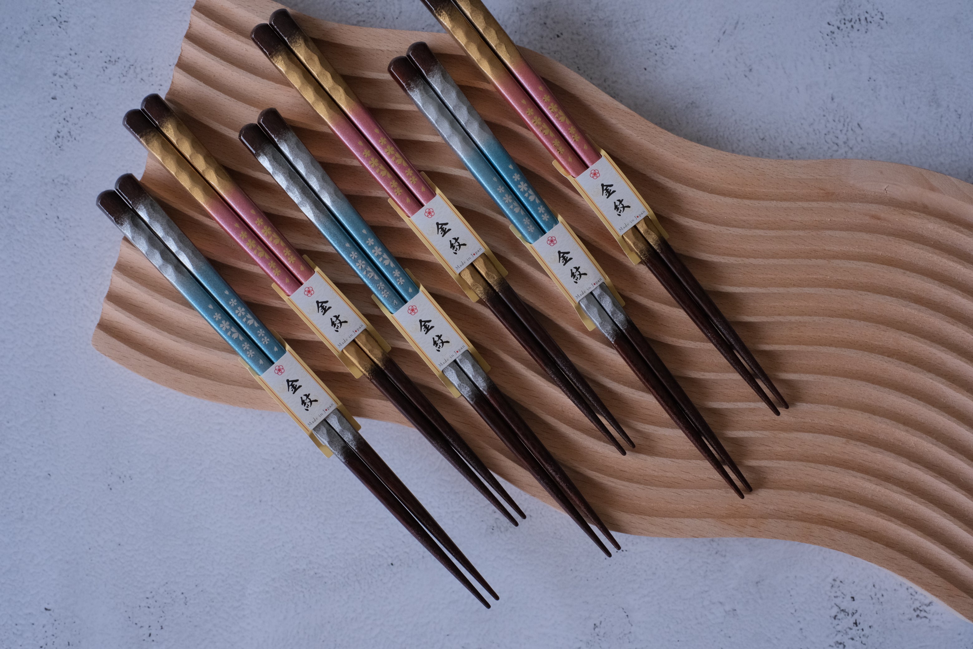 Premium Natural Wood Silverado Sakura His & Hers Chopsticks Set