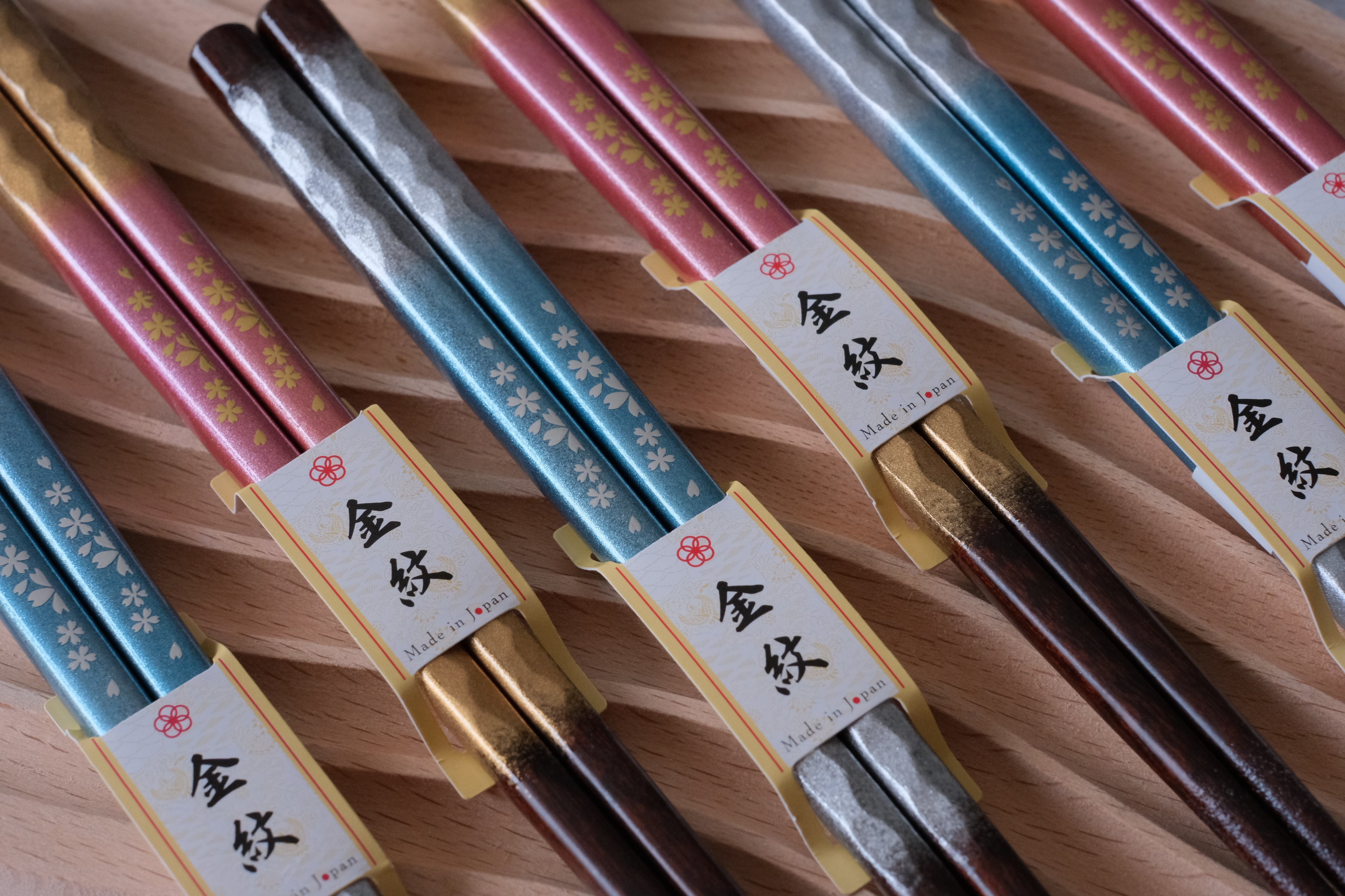 Premium Natural Wood Silverado Sakura His & Hers Chopsticks Set