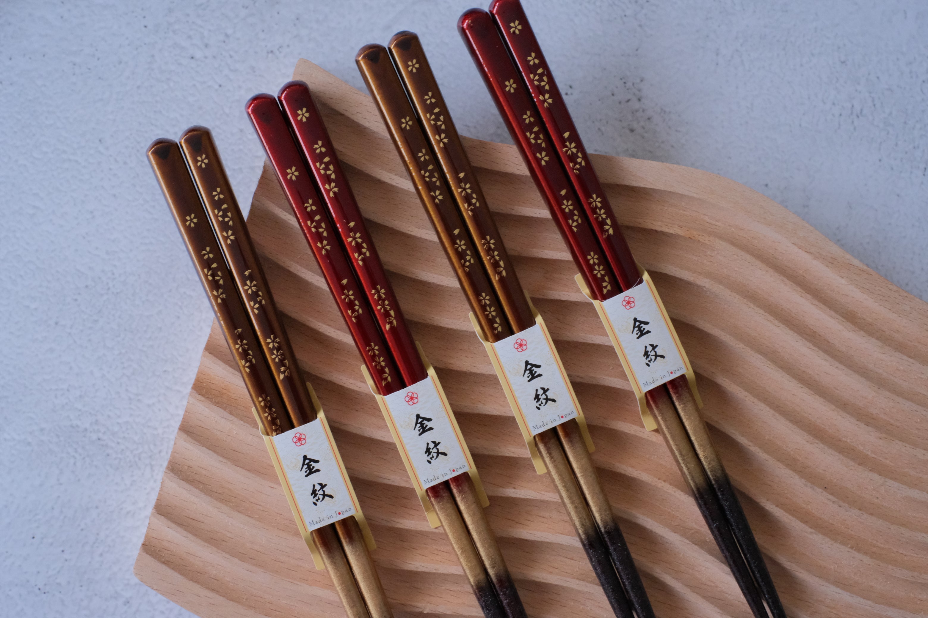 Premium Natural Wood Gold Hanami His & Hers Chopsticks Set