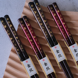Premium Natural Wood Butterfly Sakura His & Hers Chopsticks Set