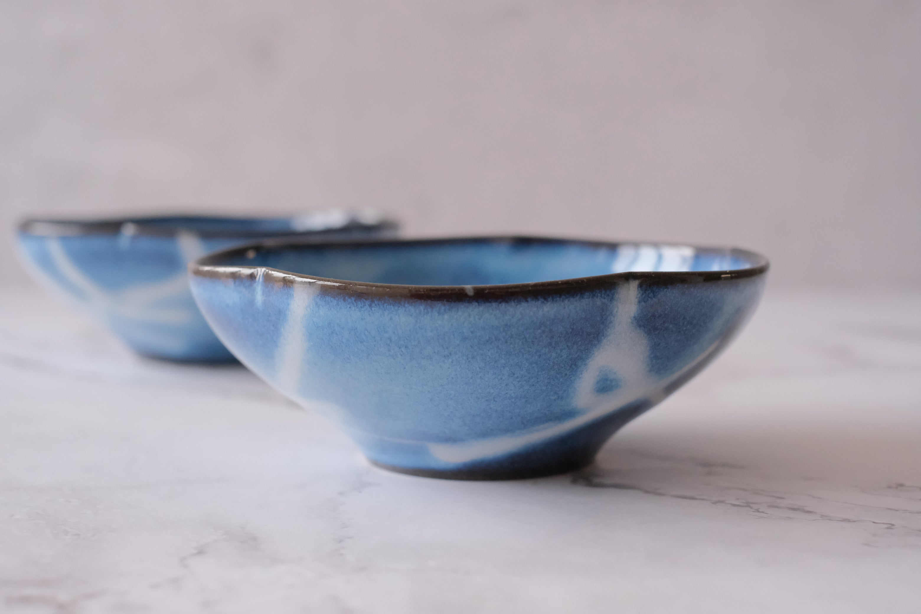 Tenryu Kiln Aoi Clover Pair Rotana Serving Bowl Set