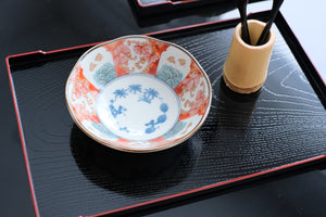 Miyamoto Sangyo 8.5" Kurobuchi Vermilion ABS Lacquerware Tea Tray