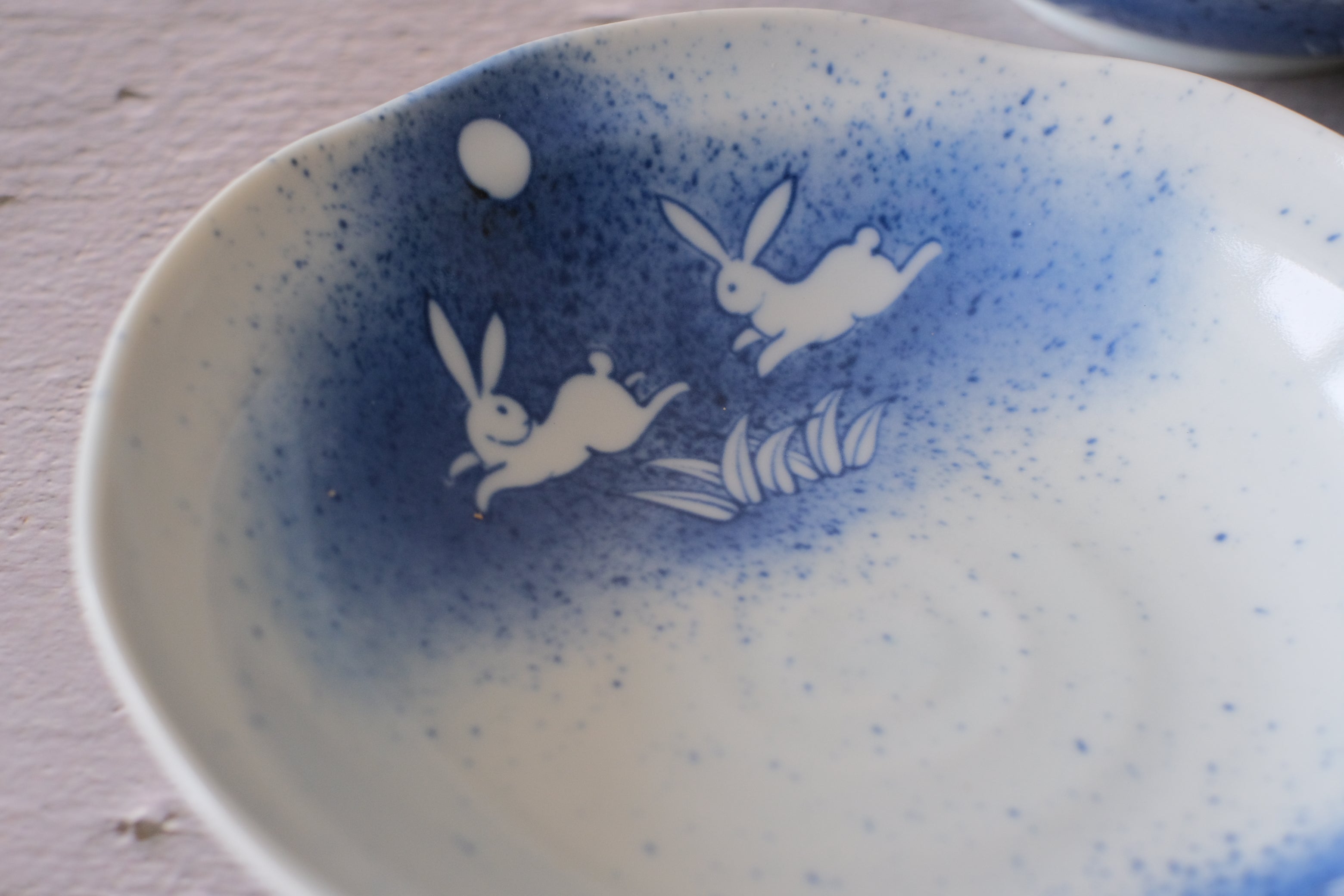 Splash Ink Moon Rabbit Serving Bowl