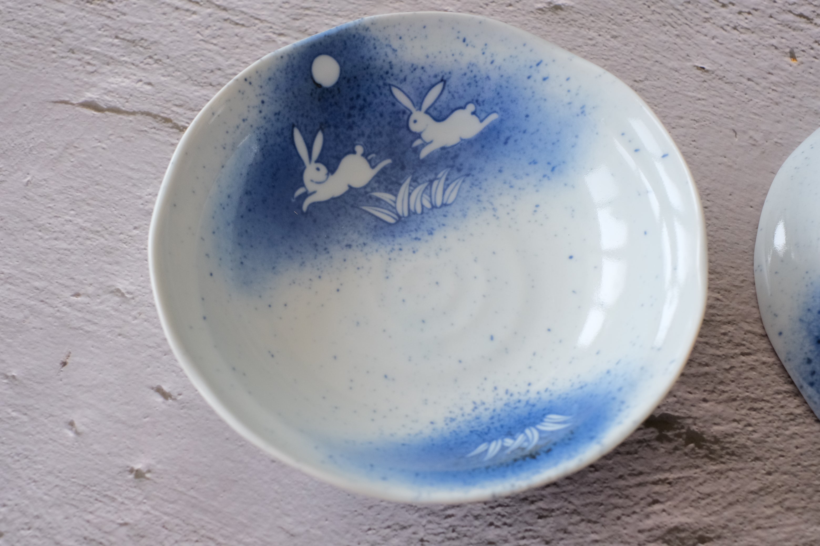Splash Ink Moon Rabbit Serving Bowl