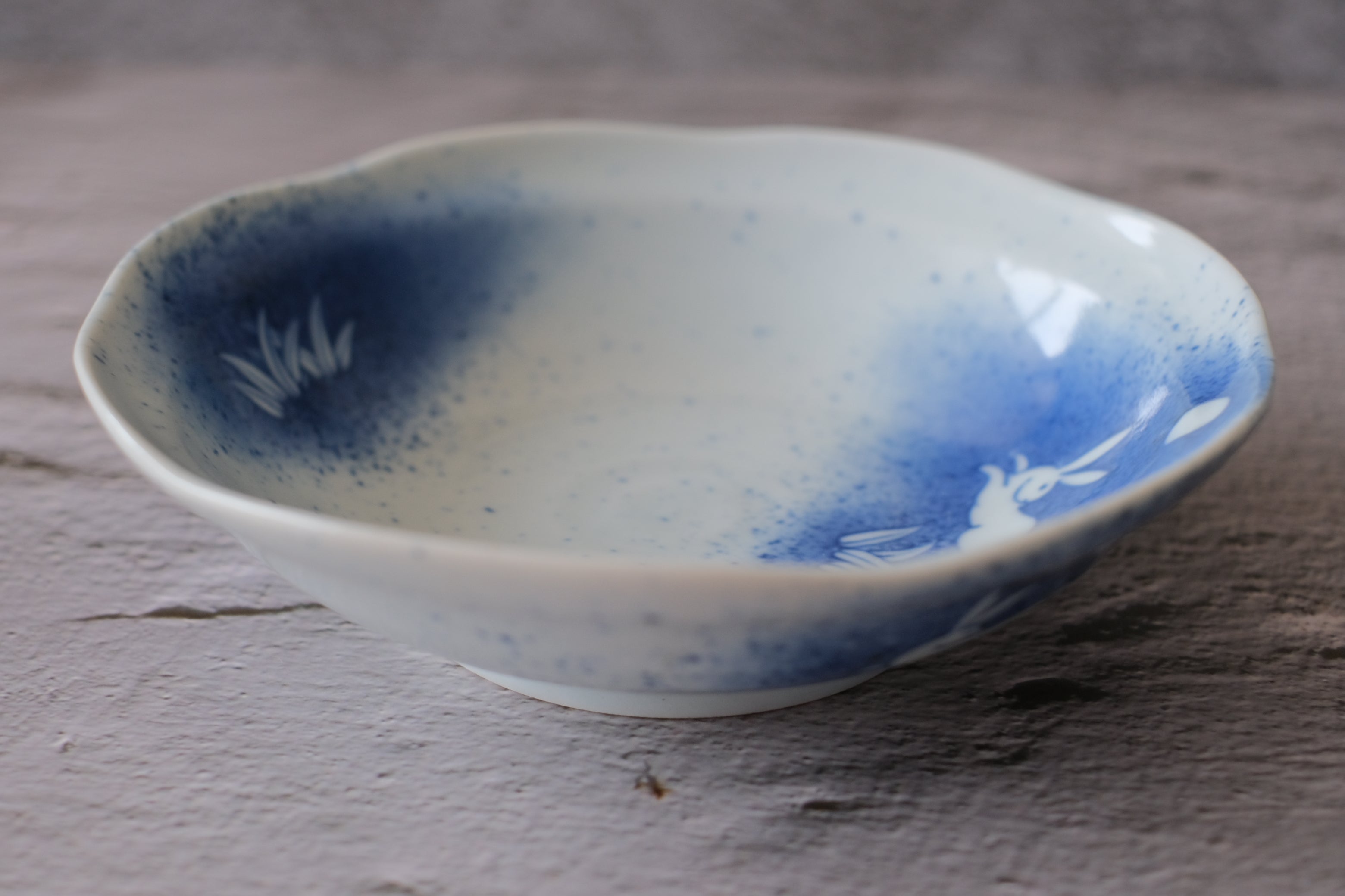 Splash Ink Moon Rabbit Serving Bowl