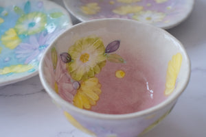 Fuka Studio Setoyaki Aya Spring Kohiki Flower Coffee Cup & Saucer