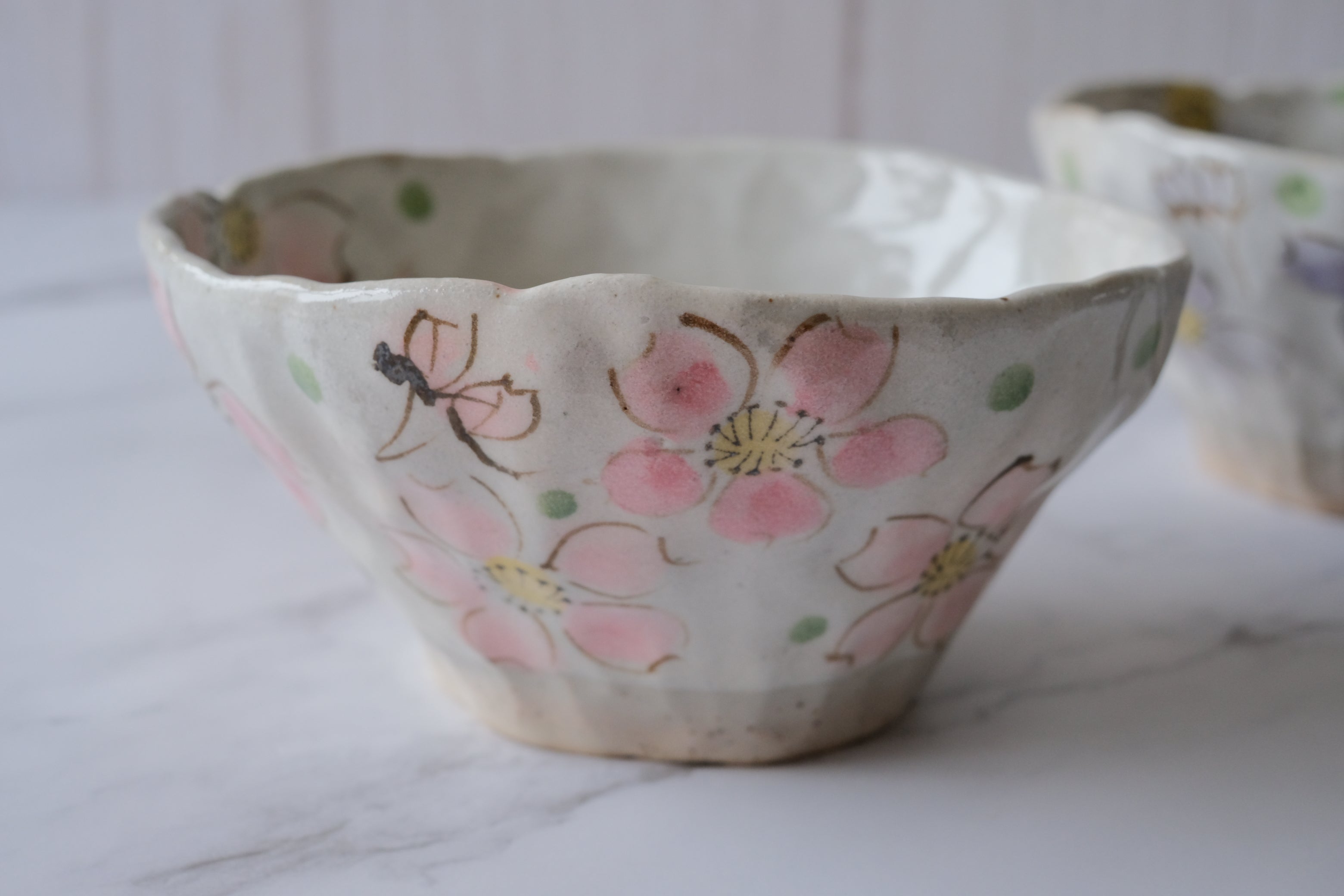 Afukugama Setoyaki Sakura Kohiki Donburi Bowl