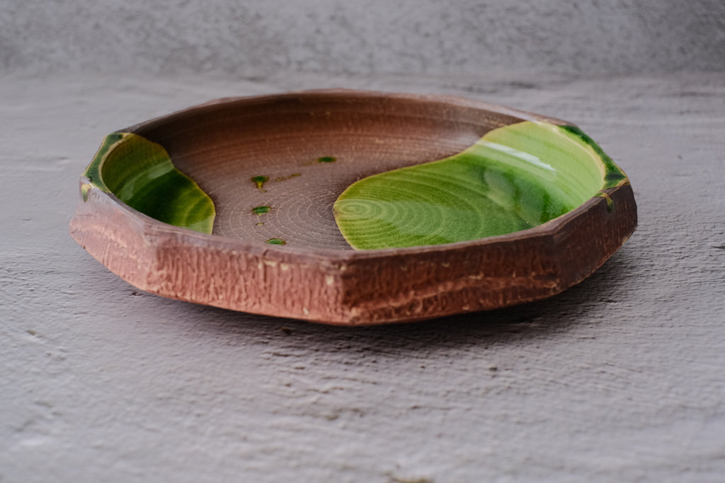 Wabi Sabi Forest Stream Tree Trunk Serving Plate Object of Living