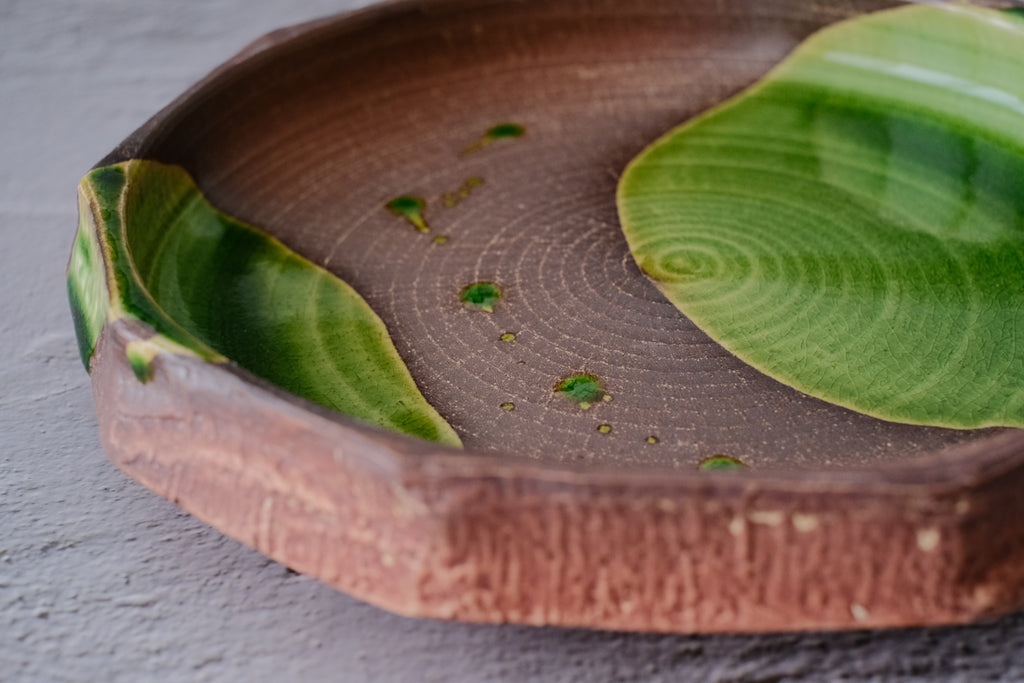 Wabi Sabi Forest Stream Tree Trunk Serving Plate Object of Living