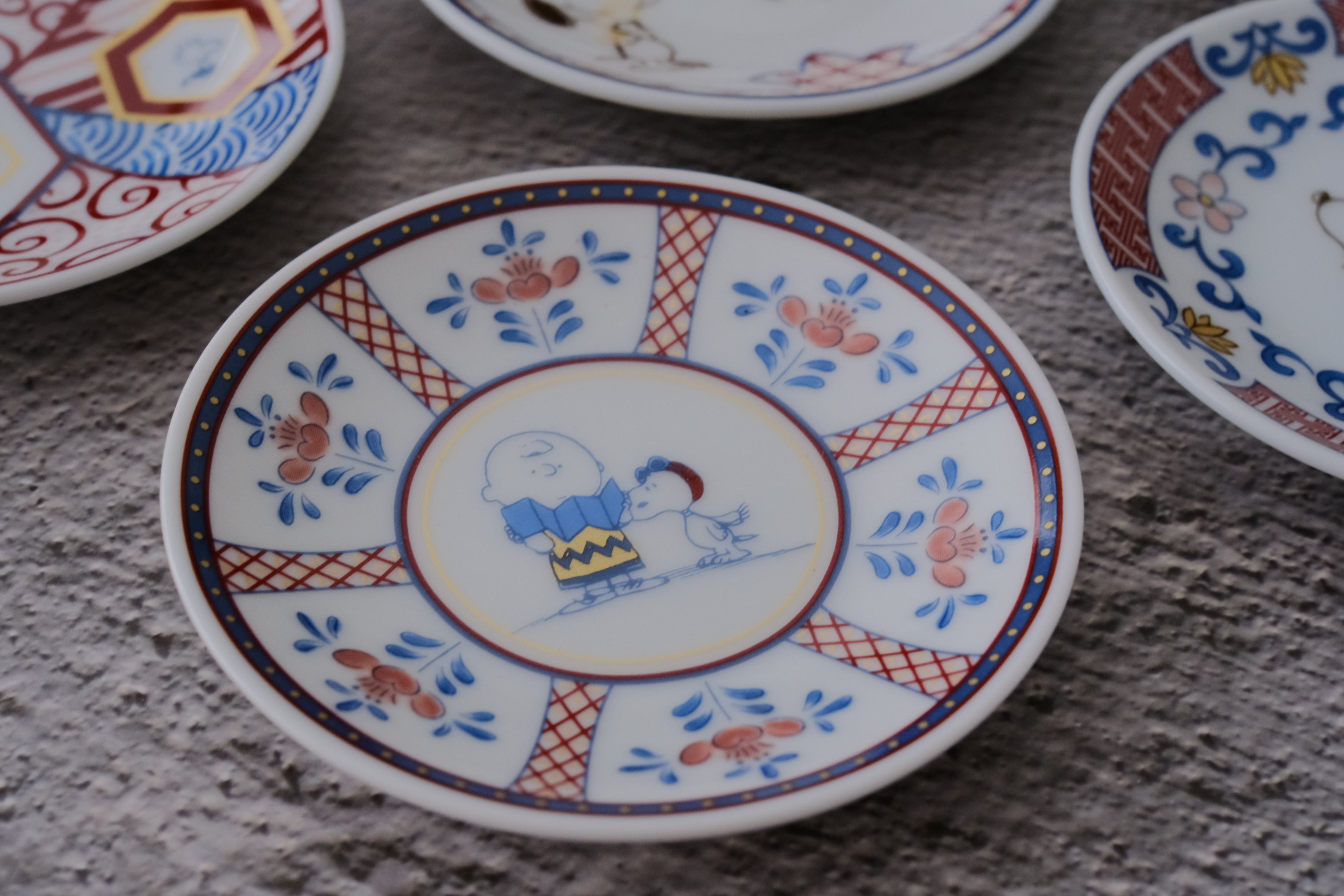 Peanuts Snoopy Japan Festive 5 Piece Mamezara Plate Set