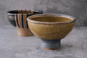 Minoyaki Oribe Course Ceramic High Neck Large Donburi Bowl