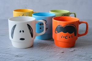 PRE-ORDER Peanuts Snoopy Japan Colour Block Stacking Mug Cups
