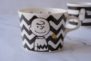 Peanuts Snoopy Japan Monotone Zig Zag Petite Handle Mug Cups