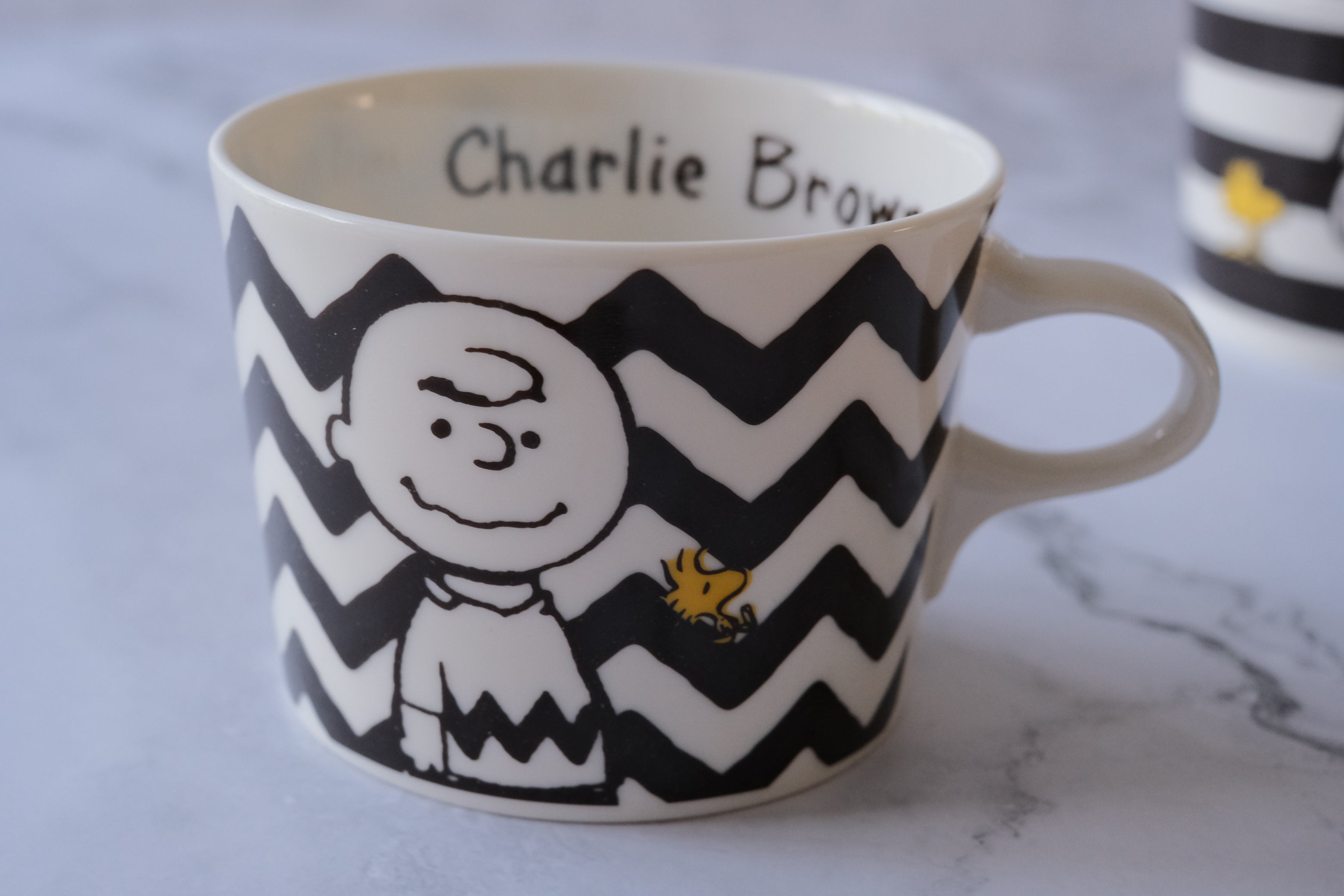 Peanuts Snoopy Japan Monotone Zig Zag Petite Handle Mug Cups