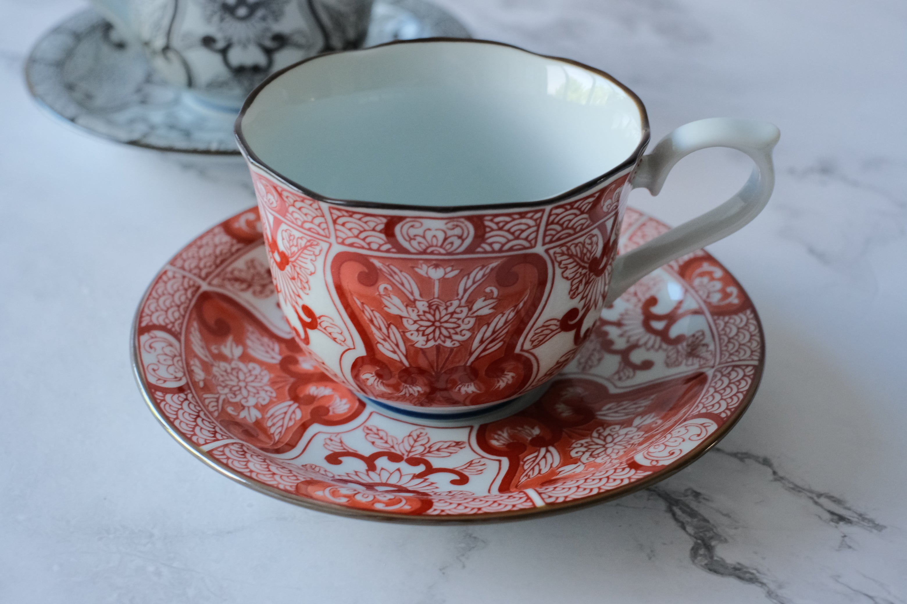 Aritayaki Classic Gallery Arabesque Pair Coffee Cup & Saucer Set