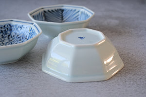 Hakusan Toki Hasami Porcelain Jimon Octagon Bowl