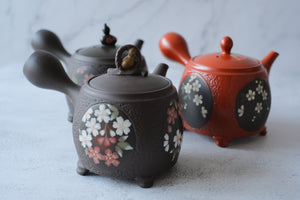 Tokoname Works Chikushun Square Frame Red Clay Teapot