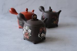 Tokoname Works Chikushun Square Frame Red Clay Teapot