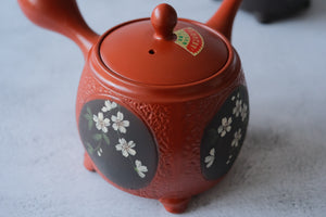 Tokoname Works Chikushun Square Frame Red Clay Teapot