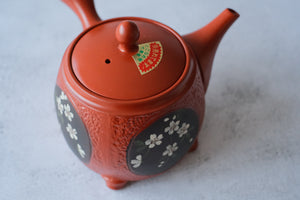 Tokoname Works Chikushun Square Frame Red Clay Teapot