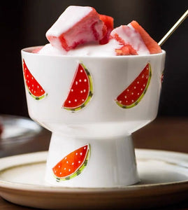 Summer Fruits Cinched High Neck Parfait Cup/ Ice Cream Bowl