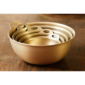 Hokuriku Alumi - Showa Retro 4 Piece Gold Aluminum Prep/ Mixing Bowl