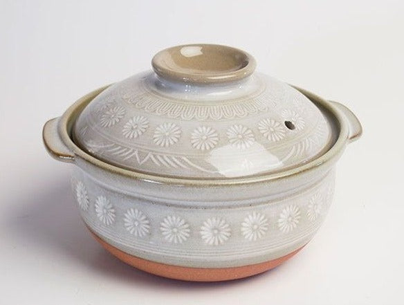 Ginpo Hanamishima Floral Print Bankoware Japanese Donabe Clay Pot Bankoyaki Ceramic  Cooking Pot Gas IH & Oven for Nabemono Hotpot Stew -  Finland