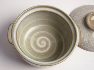 Ginpo Hanamishima Bankoware Deep Donabe Porridge Clay Pot