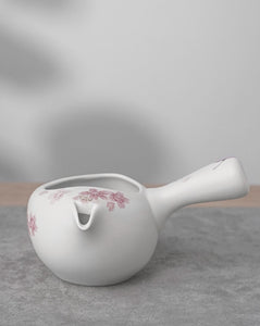 Tokoname Works Akira Light White Sakura Teapot & Teacups Set