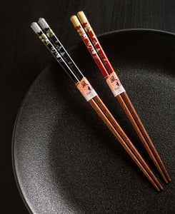 Premium Natural Wood Mandarin Ducks His & Hers Chopsticks Gift Set