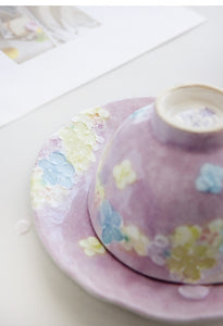 Fuka Studio Setoyaki Aya Spring Florets Pastel Coffee Cup & Saucer