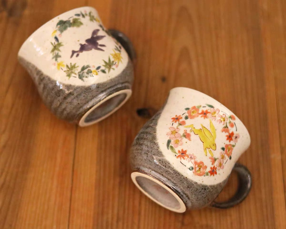 Kutaniyaki Marubun Pair Bunny Mugs