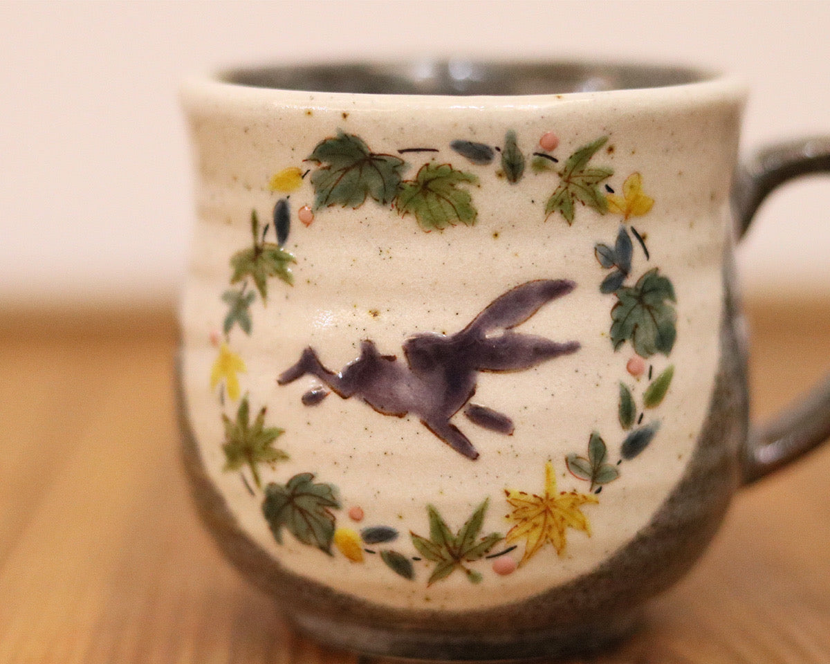 Kutaniyaki Marubun Pair Bunny Mugs